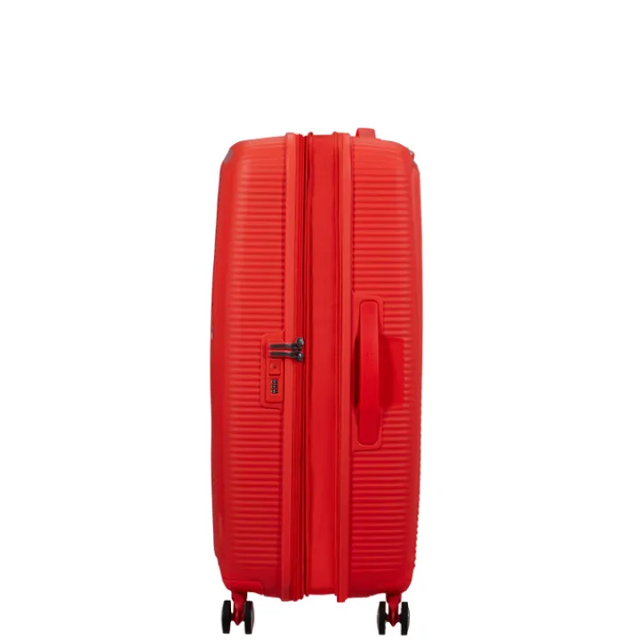 Reistrolleys|Reiskoffers>American Tourister Soundbox Spinner 77/28 TSA Expandable neon orange