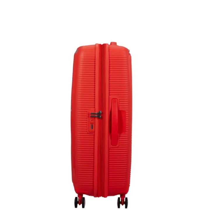 Reistrolleys|Reiskoffers>American Tourister Soundbox Spinner 77/28 TSA Expandable neon orange