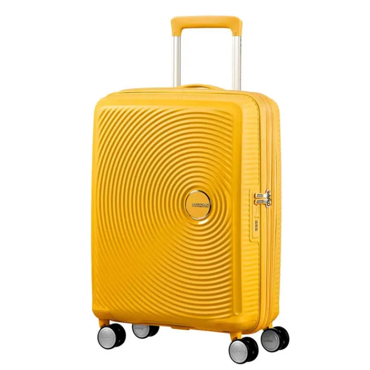 Transavia Trolleys|Ryanair Trolleys>American Tourister Soundbox Spinner 55 Expandable golden yellow