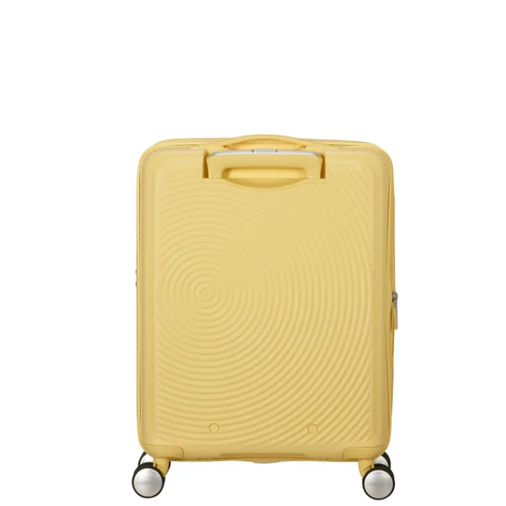 Transavia Trolleys|Ryanair Trolleys>American Tourister Soundbox Spinner 55/20 TSA Expandable pastel yellow