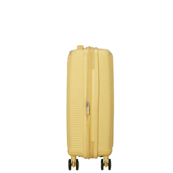 Transavia Trolleys|Ryanair Trolleys>American Tourister Soundbox Spinner 55/20 TSA Expandable pastel yellow