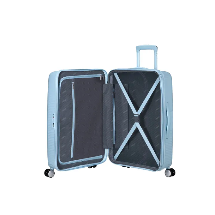 Reistrolleys|Reiskoffers>American Tourister Soundbox Spinner 67/24 TSA Expandable pastel blue
