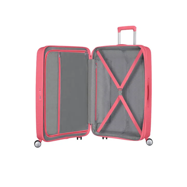 Reiskoffers|Harde Koffers>American Tourister Soundbox Spinner 77 Expandable sun kissed coral