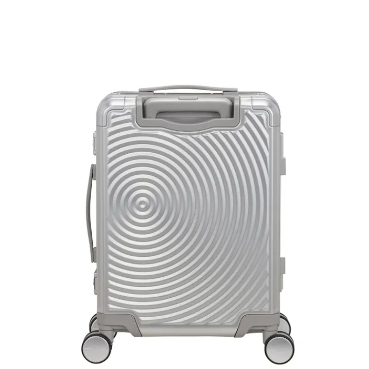 Transavia Trolleys|Handbagage Trolleys>American Tourister Soundbox Alu Spinner 55/20 TSA silver
