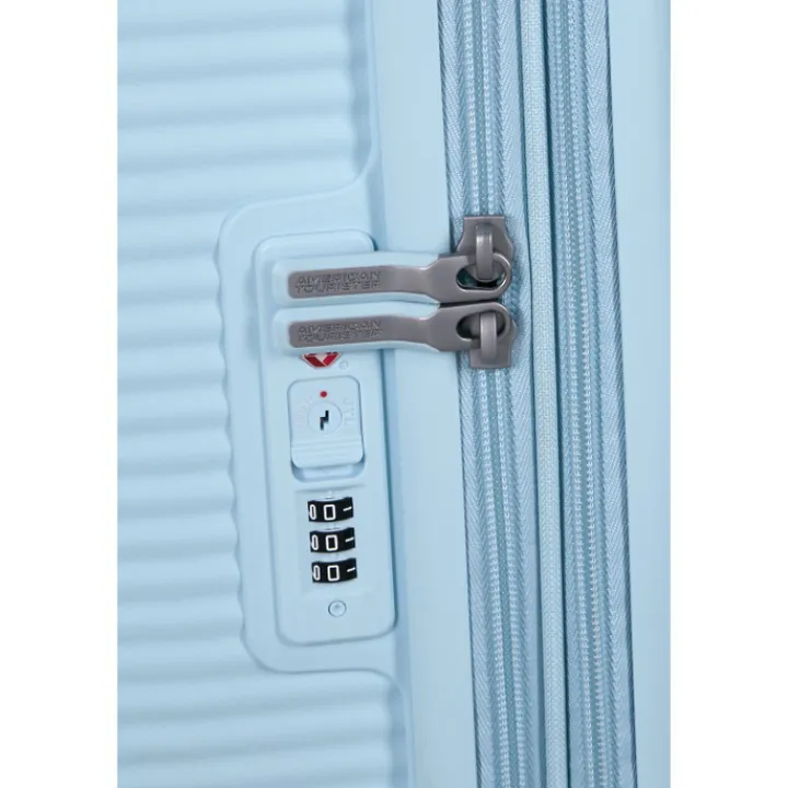 Reistrolleys|Reiskoffers>American Tourister Soundbox Spinner 77/28 TSA Expandable pastel blue
