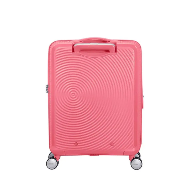Transavia Trolleys|Ryanair Trolleys>American Tourister Soundbox Spinner 55 Expandable sun kissed coral