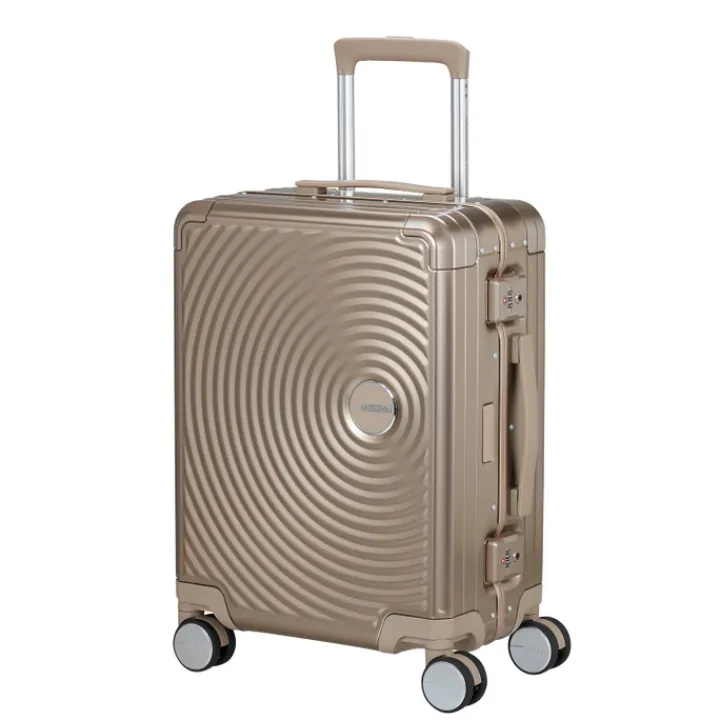 Transavia Trolleys|Handbagage Trolleys>American Tourister Soundbox Alu Spinner 55/20 TSA bronze