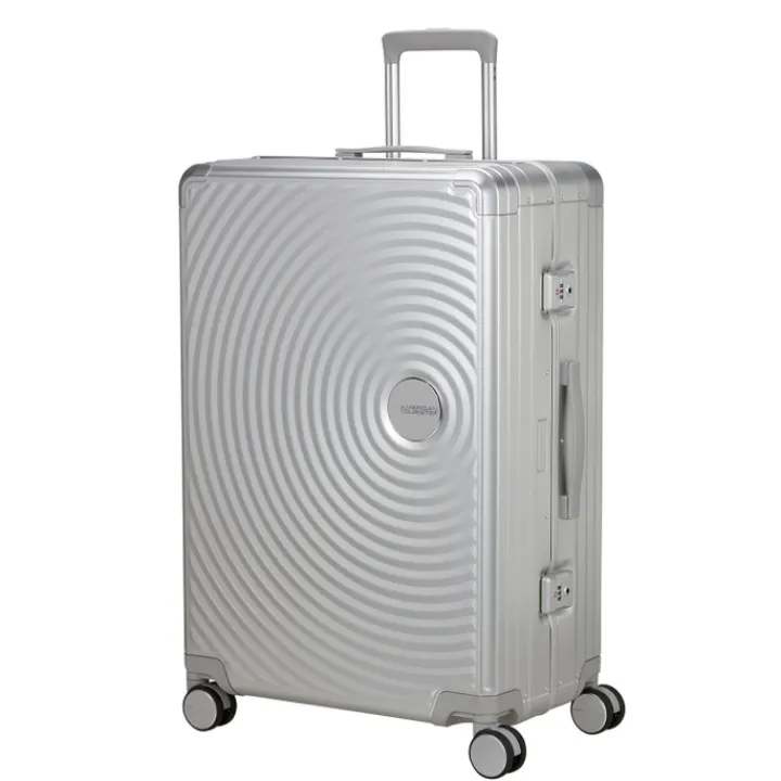 Reistrolleys|Reiskoffers>American Tourister Soundbox Alu Spinner 77/28 TSA silver