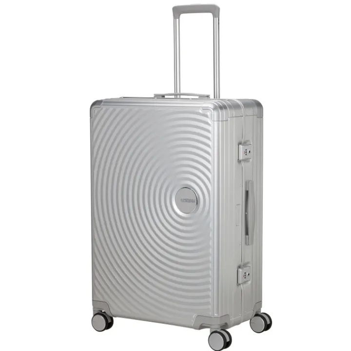 Reistrolleys|Reiskoffers>American Tourister Soundbox Alu Spinner 77/28 TSA silver