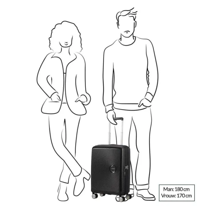 Transavia Trolleys|Ryanair Trolleys>American Tourister Soundbox Spinner 55 Expandable stone blue