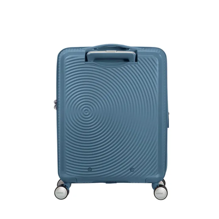 Transavia Trolleys|Ryanair Trolleys>American Tourister Soundbox Spinner 55 Expandable stone blue