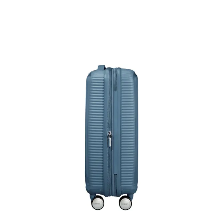 Transavia Trolleys|Ryanair Trolleys>American Tourister Soundbox Spinner 55 Expandable stone blue