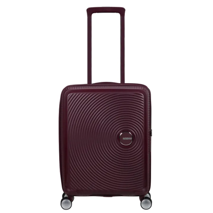 Transavia Trolleys|Ryanair Trolleys>American Tourister Soundbox Spinner 55/20 TSA Expandable wild cherry