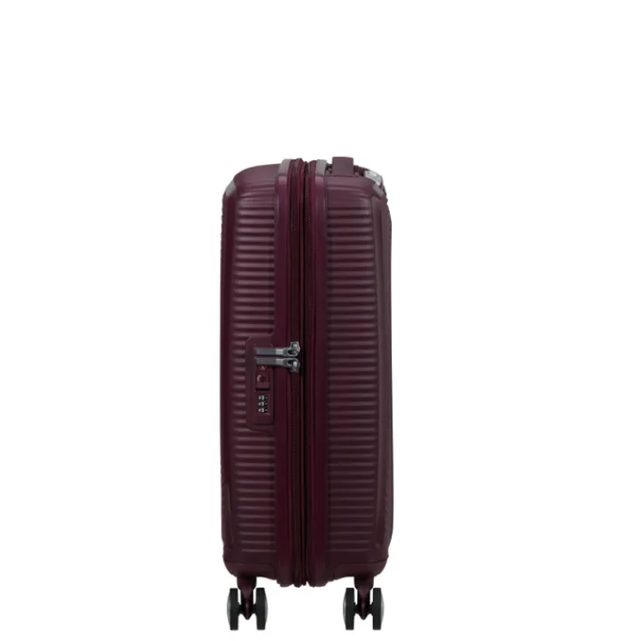 Transavia Trolleys|Ryanair Trolleys>American Tourister Soundbox Spinner 55/20 TSA Expandable wild cherry