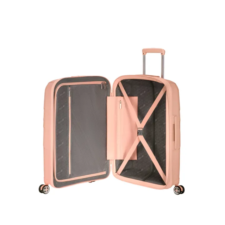 Reistrolleys|Reiskoffers>American Tourister Starvibe Spinner 67 EXP met. peach