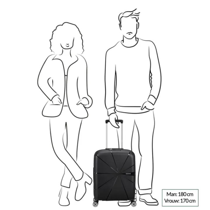Transavia Trolleys|Lichtgewicht Koffers>American Tourister Starvibe Spinner 55 EXP navy