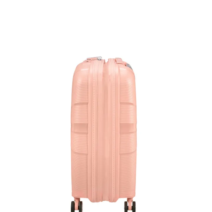 Transavia Trolleys|Handbagage Trolleys>American Tourister Starvibe Spinner 55 EXP met. peach