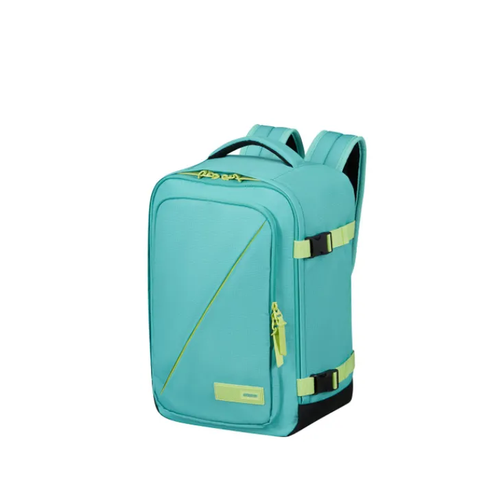 Kleine Reistassen|Handbagage Reistassen>American Tourister TAKE2CABIN Casual Backpack S dusty turquoise/lime