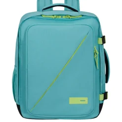 Handbagage Reistassen|Heren Reistassen>American Tourister TAKE2CABIN Casual Backpack M dusty turquoise/lime