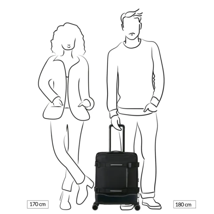 Transavia Trolleys|Handbagage Trolleys>American Tourister Urban Track Spinner S TSA asphalt black