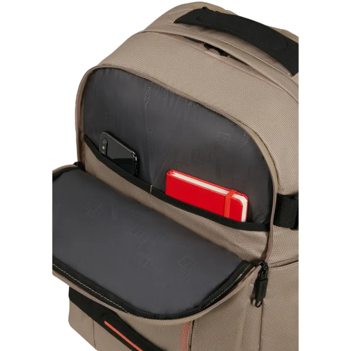 Grote Rugzakken|Heren Rugzakken>American Tourister Urban Track Laptop Backpack 15,6" coated Beige/Orange