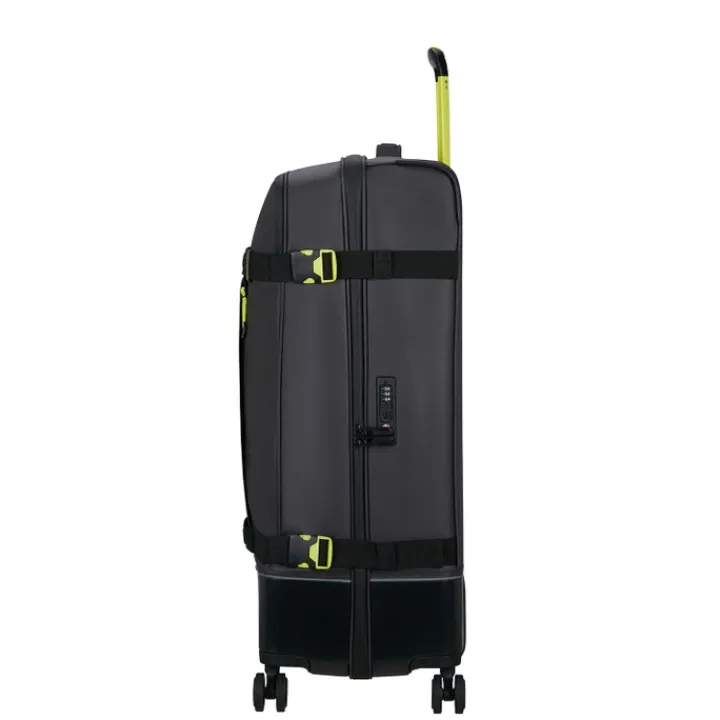 Reistrolleys|Reiskoffers>American Tourister Urban Track Spinner L TSA Coated black/lime