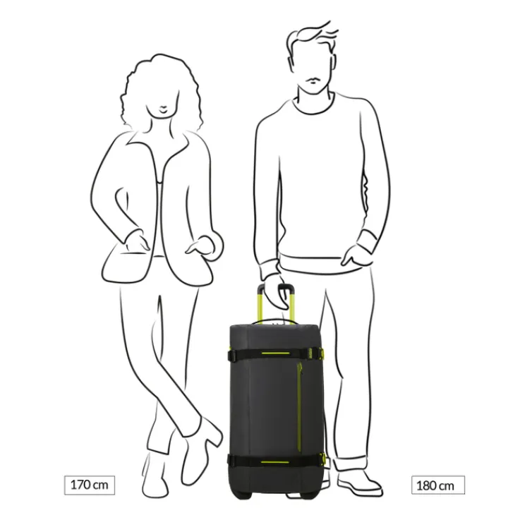 Grote Reistassen|Heren Reistassen>American Tourister Urban Track Duffle/Wheels M Coated black/lime