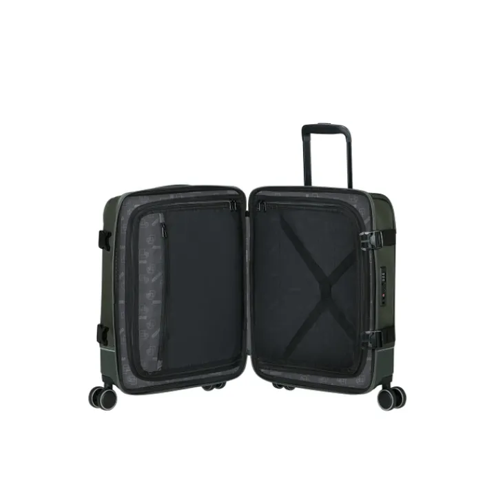 Transavia Trolleys|Handbagage Trolleys>American Tourister Urban Track Spinner S TSA dark khaki