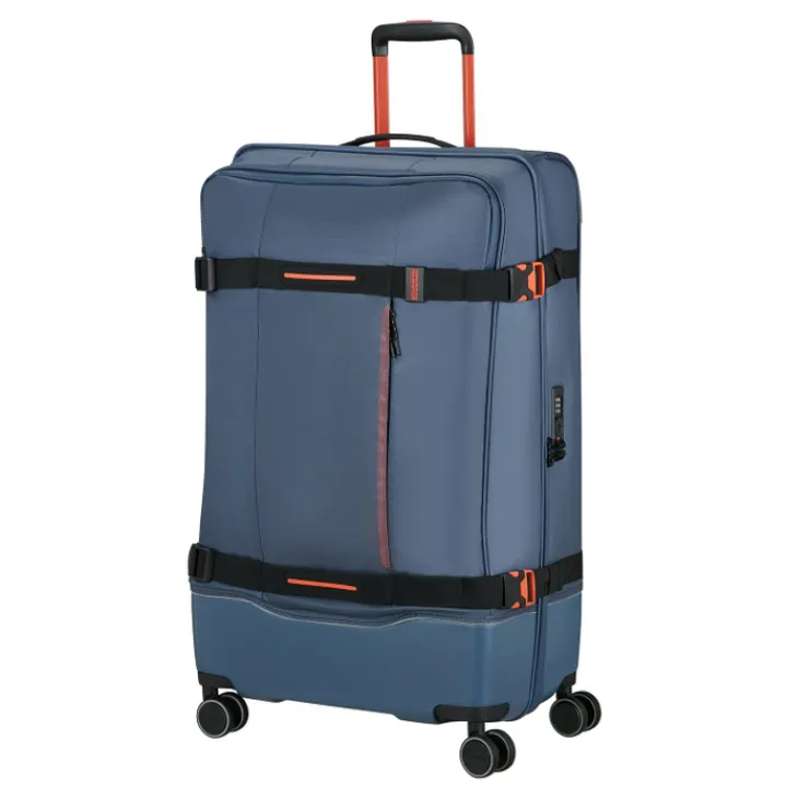 Reistrolleys|Reiskoffers>American Tourister Urban Track Spinner L TSA Coated navy/orange