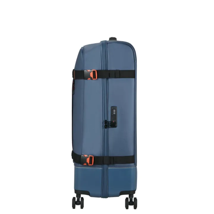 Reistrolleys|Reiskoffers>American Tourister Urban Track Spinner L TSA Coated navy/orange