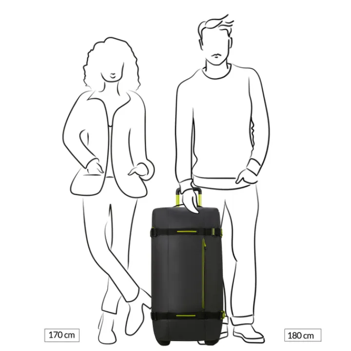 Grote Reistassen|Heren Reistassen>American Tourister Urban Track Duffle/Wheels L Coated black/lime