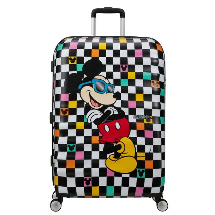Reistrolleys|Reiskoffers>American Tourister Wavebreaker Disney Spinner 77 cm Mickey Check