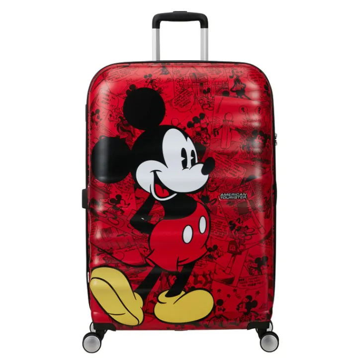 Reistrolleys|Reiskoffers>American Tourister Wavebreaker Disney Spinner 77/28 TSA mickey comics red