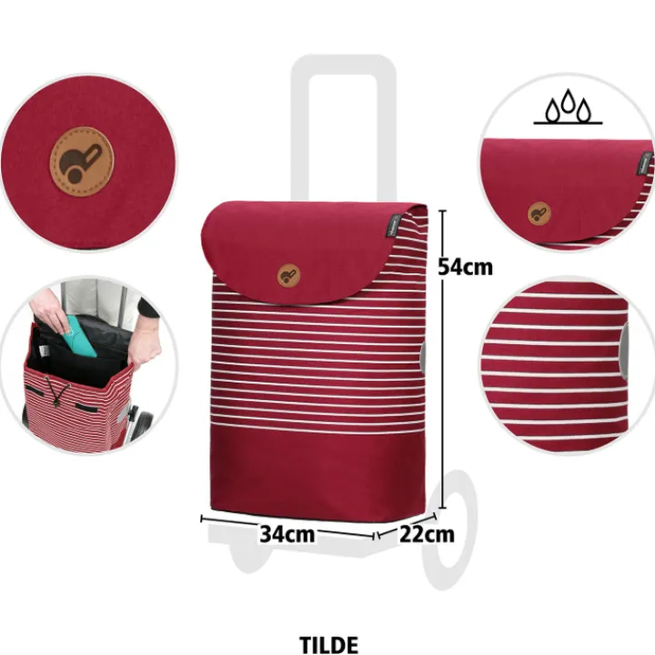 Boodschappen Trolleys|Reistrolleys>Andersen Scala Shopper Tilde red