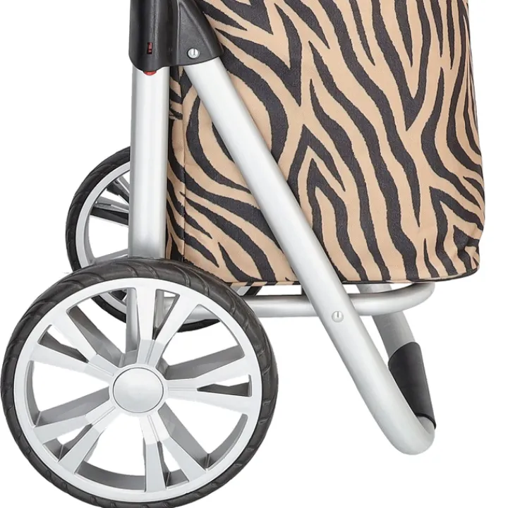 Boodschappen Trolleys|Reistrolleys>Beagles Alberic Shopping Trolley zebra brown