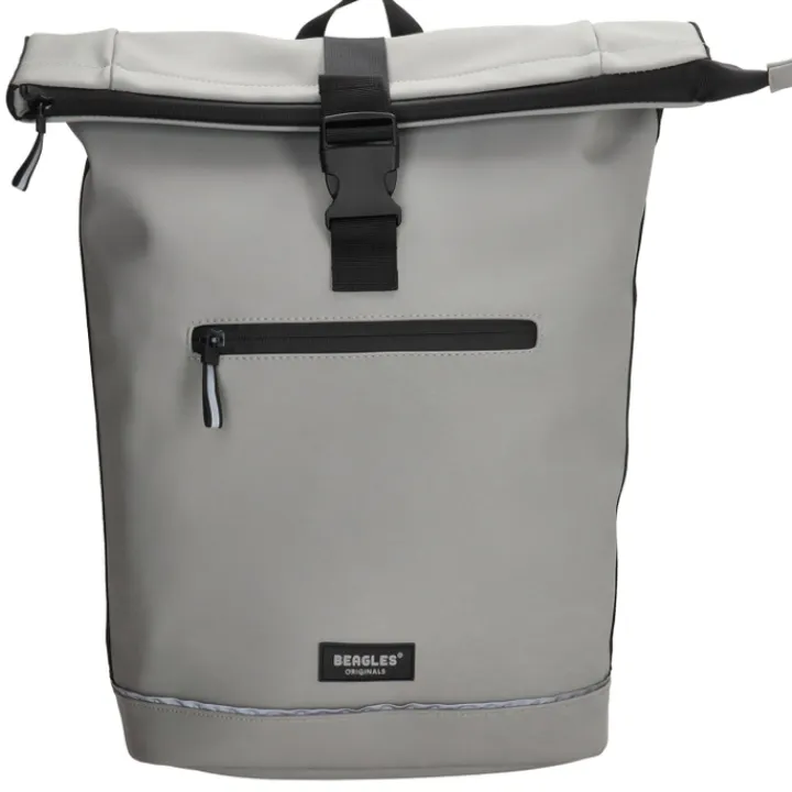 Heren Rugzakken|Dames Rugzakken>Beagles Originals Rolltop Rugtas Waterproof 15.6" licht grijs