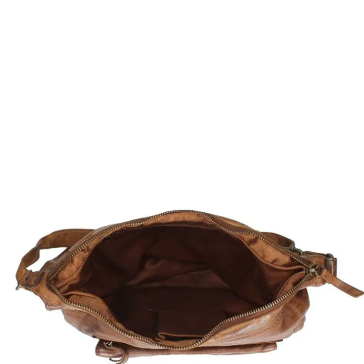 Schoudertassen|Damestassen>Bear Design Cow Lavato Dames Schoudertas cognac