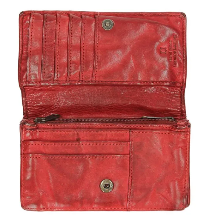 Rfid Portemonnees|Grote Portemonnees>Bear Design Cow Lavato Dames Portemonnee 12cc red