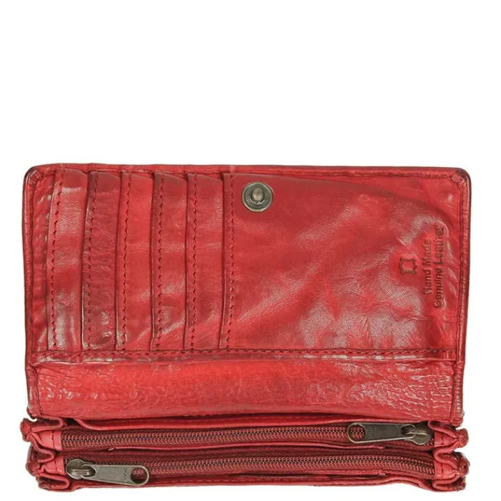 Rfid Portemonnees|Grote Portemonnees>Bear Design Cow Lavato Dames Portemonnee 12cc red
