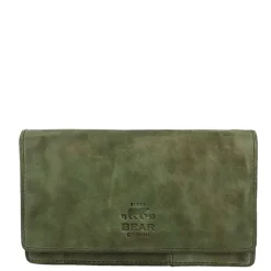 Rfid Portemonnees|Grote Portemonnees>Bear Design Cow Lavato Dames Portemonnee 12cc olive green