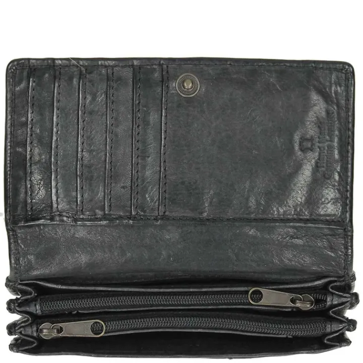 Rfid Portemonnees|Grote Portemonnees>Bear Design Cow Lavato Dames Portemonnee 12cc black2