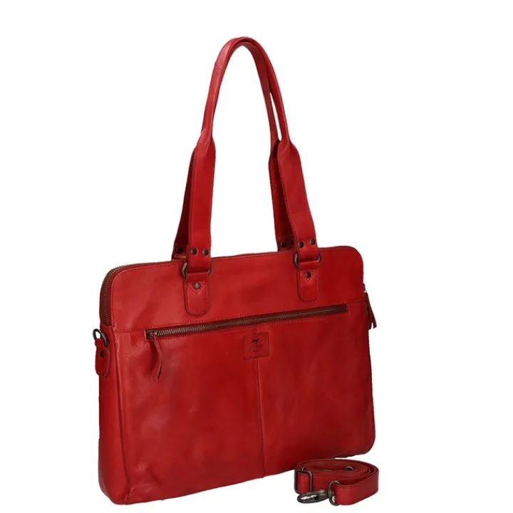 Schoudertassen|Handtassen>Bear Design Cow Lavato Laptopschoudertas rood