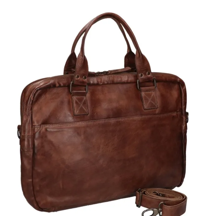 Herentassen|15.6 Inch Laptoptassen>Bear Design Cow Lavato Laptoptas bruin