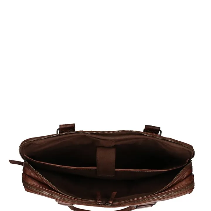 Herentassen|15.6 Inch Laptoptassen>Bear Design Cow Lavato Laptoptas bruin