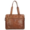 Schoudertassen|Handtassen>Bear Design Cow Lavato Laptopschoudertas cognac