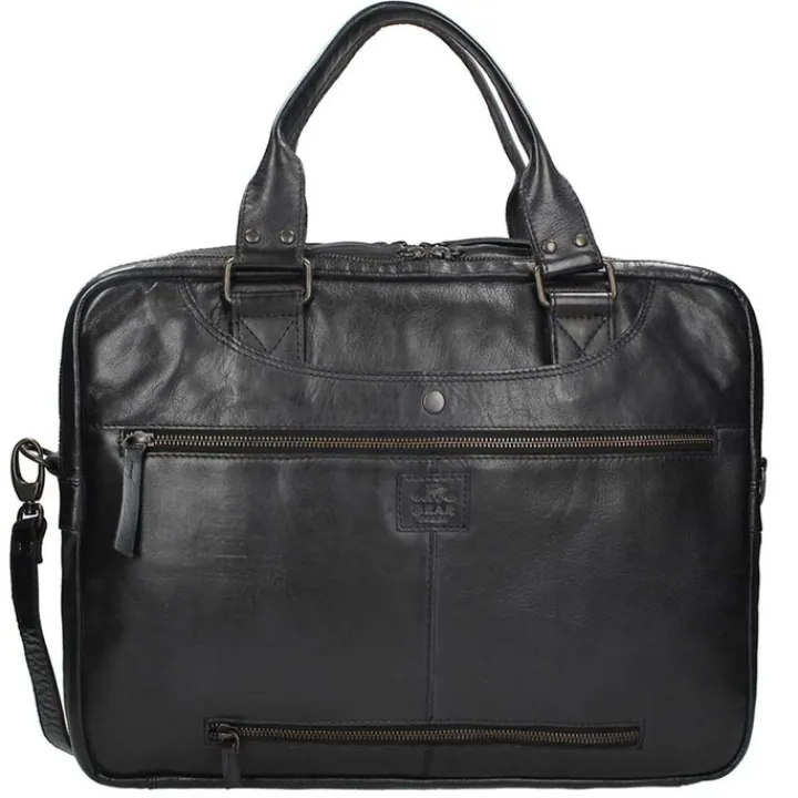 Herentassen|15.6 Inch Laptoptassen>Bear Design Cow Lavato Laptoptas black