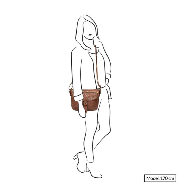 Schoudertassen|Crossbody>Bear Design Cow Lavato Schoudertas cognac
