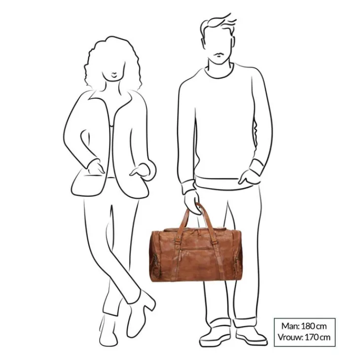Handbagage Reistassen|Heren Reistassen>Bear Design Cow Lavato Weekendtas cognac
