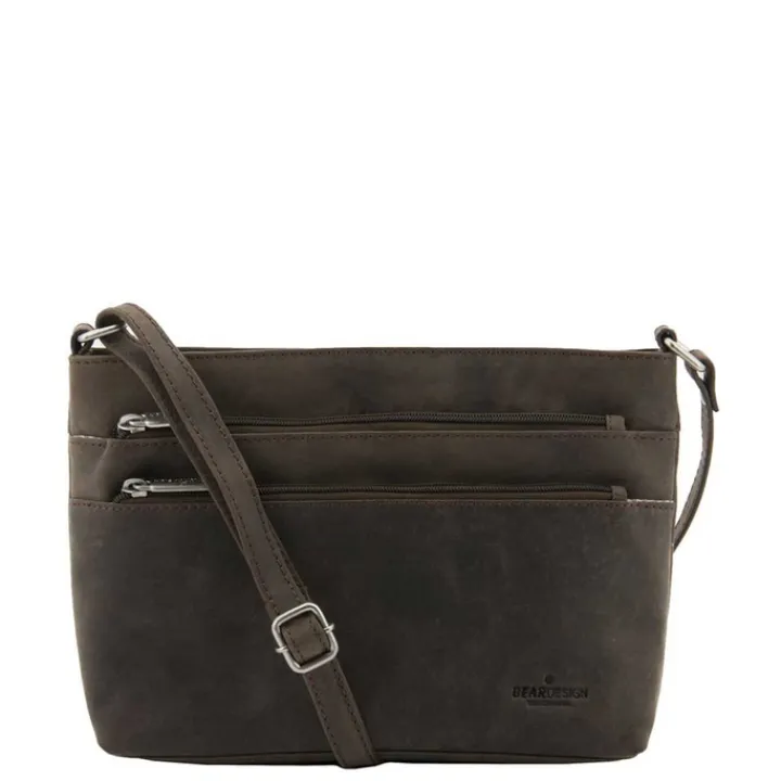 Schoudertassen|Crossbody>Bear Design Dark Nature Schoudertas Multi Rits brown