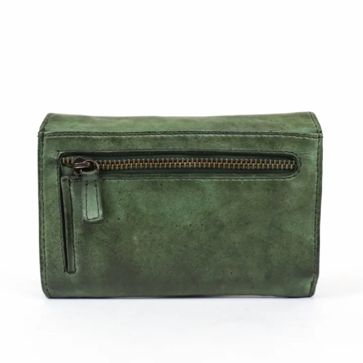 Rfid Portemonnees|Grote Portemonnees>Bear Design Flappie Portemonnee green